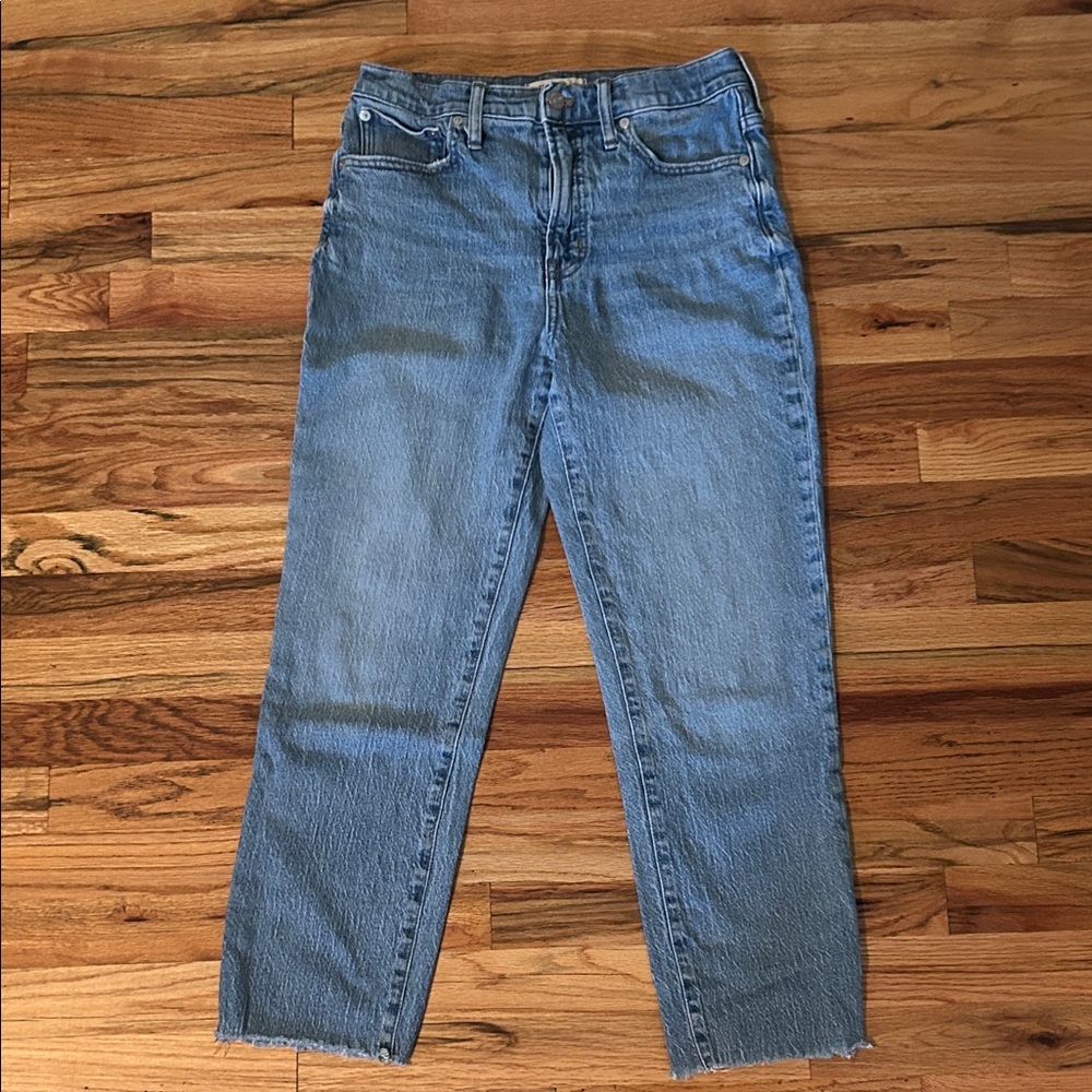 Madewell Perfect Vintage straight-leg cropped raw hem jeans